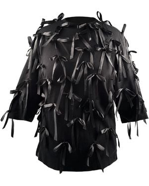 mysimplicated Oversized Ribbons T-Shirt Dress - Black