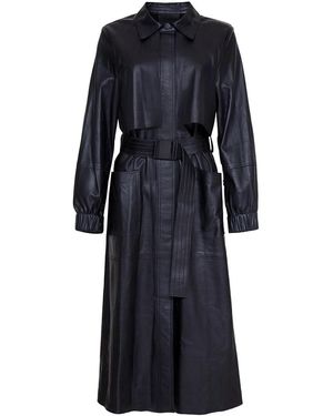 Audrey Vallens Phoenix Leather Coat - Blue