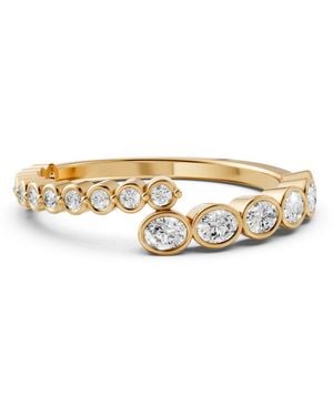 Aya Fine Jewelry Aria Oval & Round Lab Grown Diamond Bezel Set Stacking Ring - Metallic