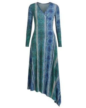 Conquista Faux Wrap Maxi Dress By - Blue