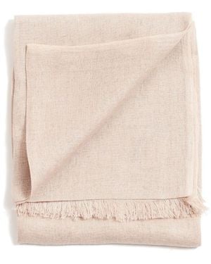 Variously Oat Neutral Hand Woven Soft Linen Silk Scarf - Natural