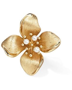 Retro Chic Blossom Brooch - Metallic