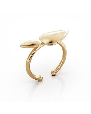 Linda Fiore Lotus Ring, Small Leaves, 18K - Metallic