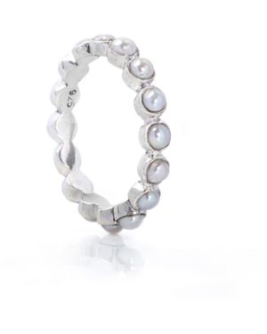 The Jewellery Store London Pearl Gemstones Band - Metallic