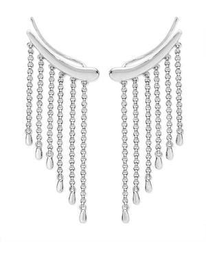 Lucy Quartermaine Waterfall Climber Earrings - White