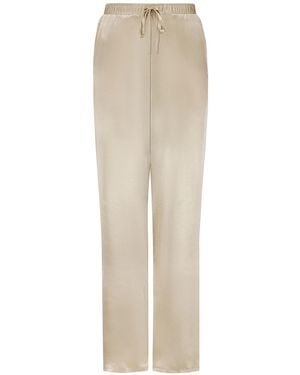 The Summer Edit Grace Silk Trouser - Natural