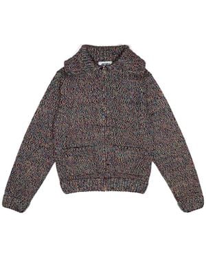 Gigi Knitwear Goldie Zip Cardigan - Grey