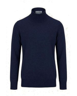 Ron Tomson Rollneck Knit Jumper - Blue