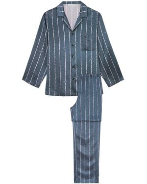 Manitu Ocean Stripe Pyjama Set - Blue