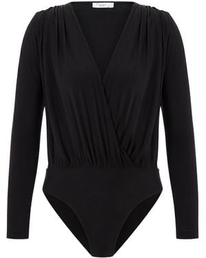 Maan Istanbul Deep V-Neck Bodysuit - Black