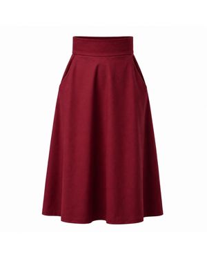 Nikka Place Midi Flared Cotton Skirt With Pockets