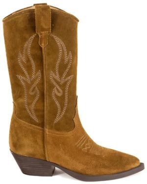 Keith Scarrott Shoes Ripa Tan Suede Cowboy Boot - Brown