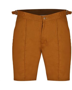 DAVID WEJ Hugo Linen Short With Side Adjuster - Brown