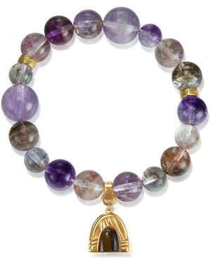 Aurozia Five Elements Super Seven Crystal Beadeds Bracelet Earth - Metallic