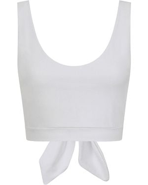 Sophie Cameron Davies Floral Lace Back Crop Top - White