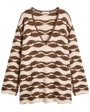 Saachi Wave Crochet Tunic - Natural