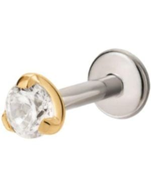 Vanhi 3Mm Martini Set Threadless Flat Back Titanium Cartilage Stud - White