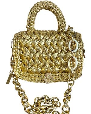 Sibylla Delphica Metallic Crochet Clutch Bag