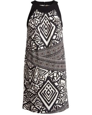 Conquista Sleeveless Print Dress By - Black