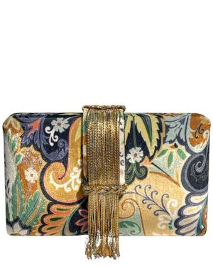 Simitri Regal Fringe Clutch - Black