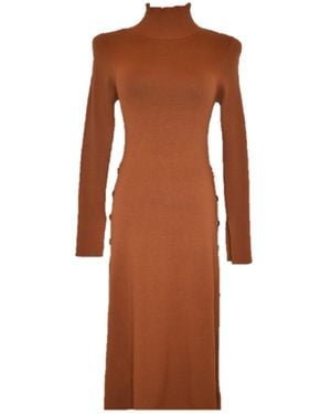 Chuks Collins Burnt Ribbed Jumper Dress - Brown