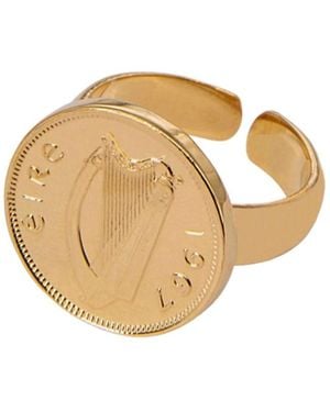 Katie Mullally Irish Harp Adjustable Ring Plated - Metallic