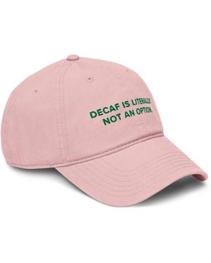 Anchor and Crew Rose Gustatory Decaf Is Literally Not An Option. Cotton Embroidered Cap - Pink