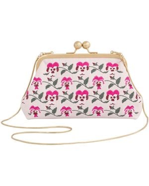 Fable England Pansy Victoriana Clutch - Red