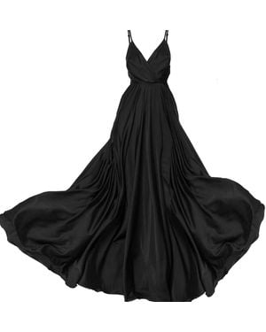 Angelika Jozefczyk Satin Long Evening Dress - Black
