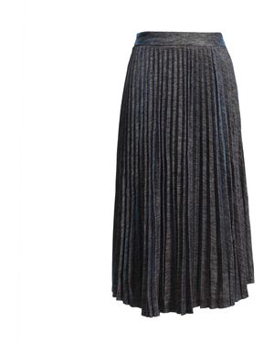 Smart and Joy Knee Length Shiny Pleated Skirt - Gray