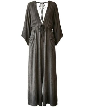 Zhenabia Altar Jumpsuit Charcoal Boho Romper - Black