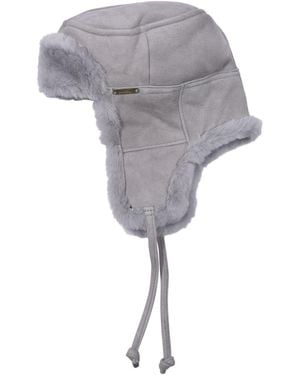 Owen Barry Sheepskin Trapper Hat Silvergrey Garth