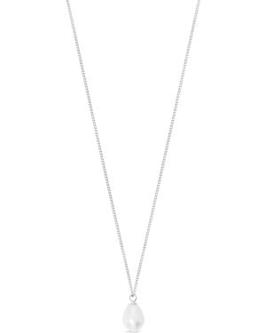 Esterah Pearl Drop Necklace - Metallic
