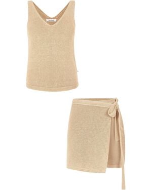 SALANIDA Neutrals Mare 100% Linen Co-Ord Sand - White