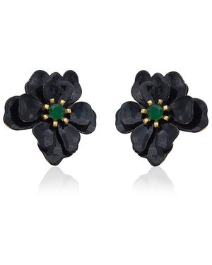 Milou Jewelry Violetta Flower Earrings - Black