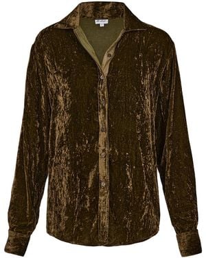 At Last Silk Velvet Karen Shirt - Green