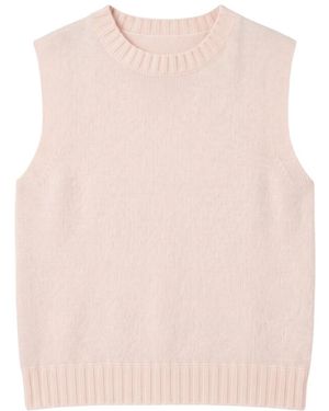 Brodie Cashmere Crew Neck Cashmere Tank - Pink
