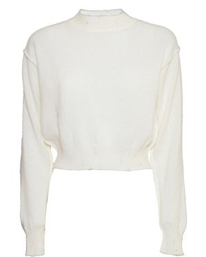 SVETA Milano Billie Cashmere Sweater With Embroidery - White