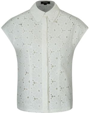 Smart and Joy Cotton Lace Shirt With Short Sleeves - Grey