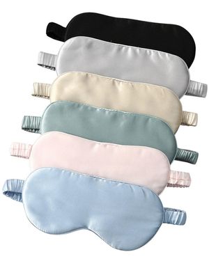 Soft Strokes Silk Pure Mulberry Aviator Style Silk Eye Mask Set Of Six - Blue