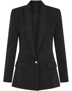 Sour Figs Rhinestone Embellished Blazer Jacket - Black