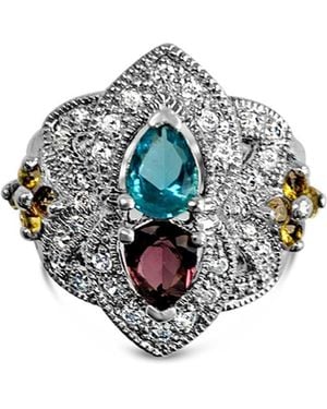 Bellus Domina Sterling London Topaz & Amethyst Cocktail Ring - Metallic
