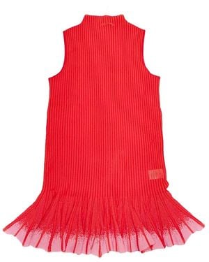 Arto. Flying Cotton Knitted Summer Cocktail Mini Dress - Red