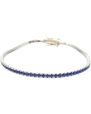 Harfi Sapphire Gemstone Sterling Tennis Bracelet - White