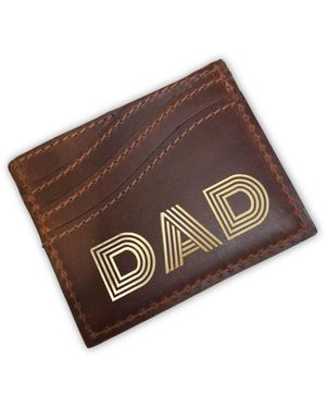 VIDA VIDA Dad Leather Wave Card Holder - Brown