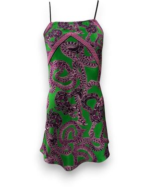 Monzlapur New York Silk Snake Scarf Dress - Green