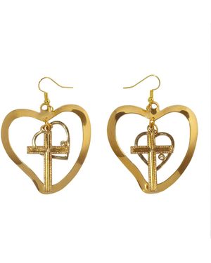 Caramel Vintage Jewellery Faith And Love Earrings - Metallic