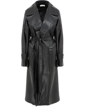 NAZLI CEREN Cecile Vegan Leather Trenchcoat - Black