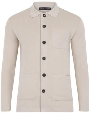 Paul James Knitwear Neutrals Midweight Cotton Benjamin Work Shirt - Natural