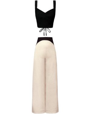 ALINA CERNĂTESCU Neutrals Doha Set Sustainable Linen, Versatile Day-To-Night Outfit - White